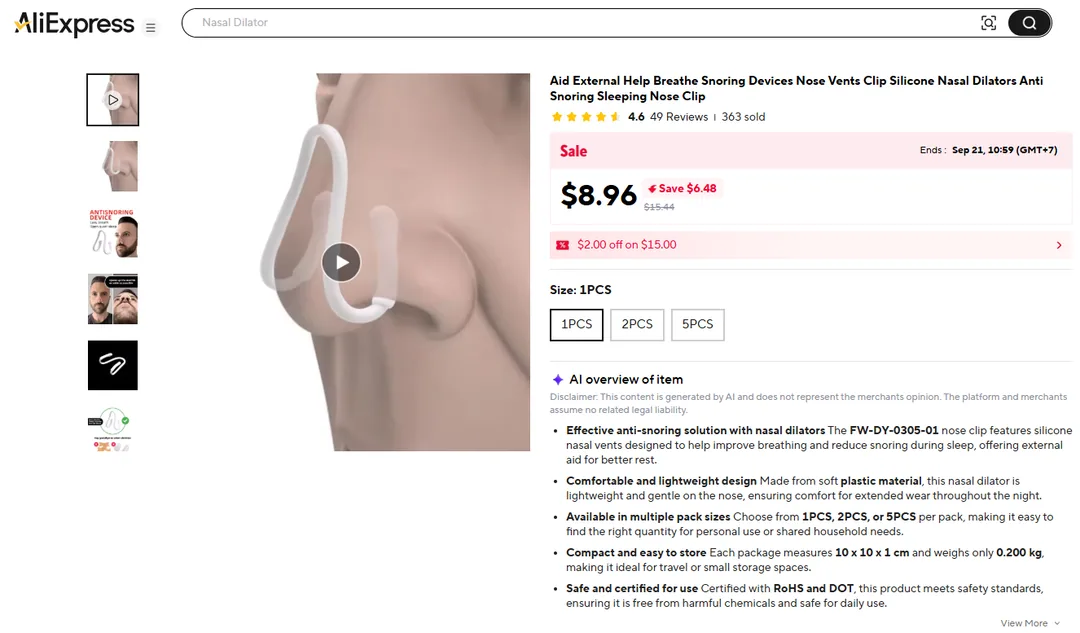 The AliExpress listing this ad was generated from