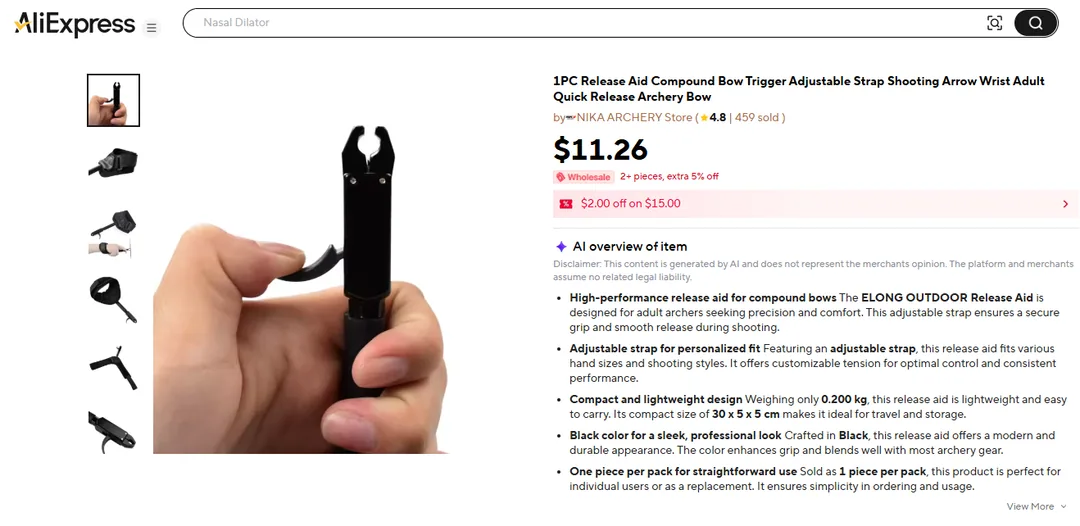 The AliExpress listing this ad was generated from