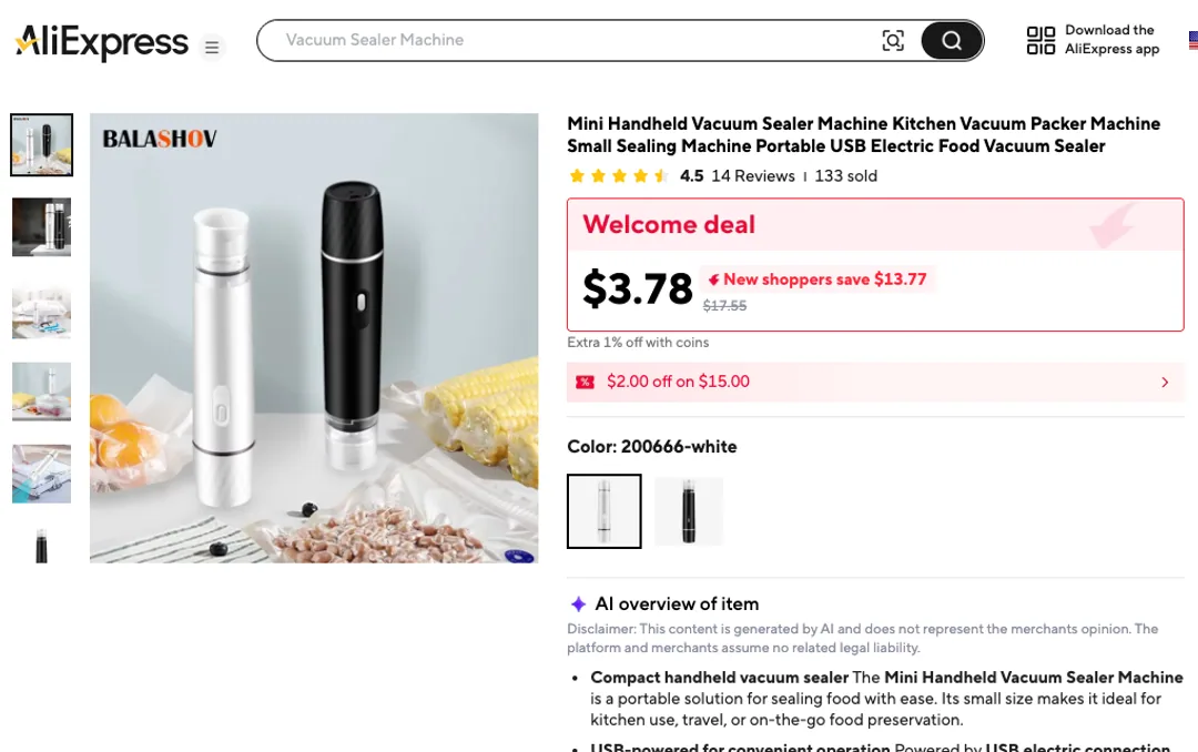 The AliExpress listing this ad was generated from