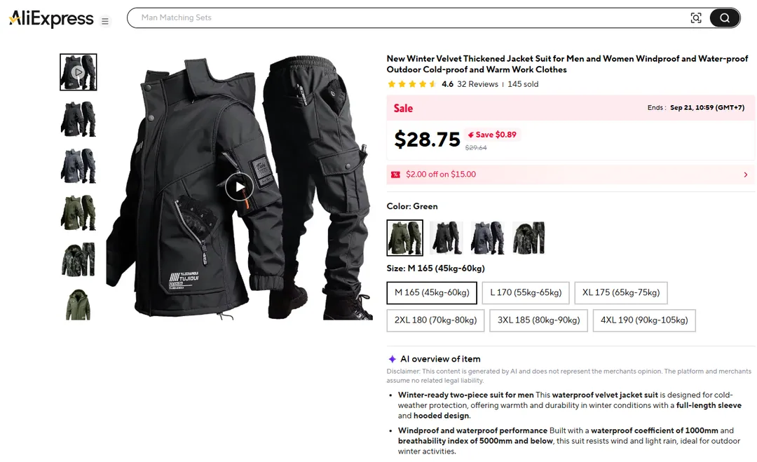 The AliExpress listing this ad was generated from